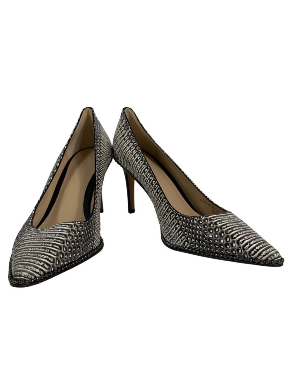 COACH Smith Beadchain 3.5" Heel Genuine Snakeskin Style #Q8930 SZ 5.5B EUC